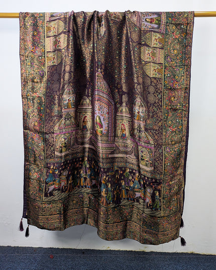 Pure Indian Dola Kani Silk Shawl (Ready To Wear)