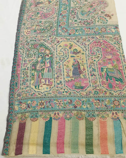 Luxury Wool with Moonlight + Kani Border Shawl