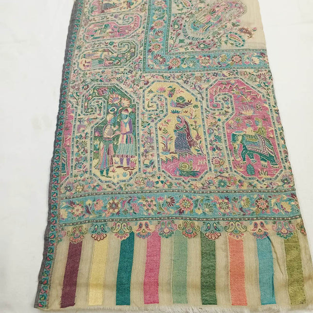 Luxury Wool with Moonlight + Kani Border Shawl