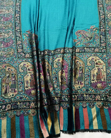 Premium Wool Moonlight + Kani Border Work Shawl