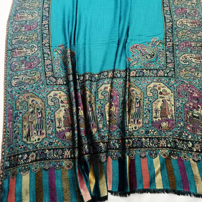 Premium Wool Moonlight + Kani Border Work Shawl