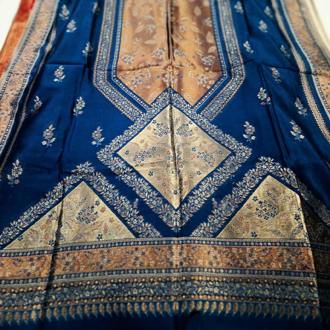 Pure Indian Moon Light Kani Silk Shawl (Ready To Wear)