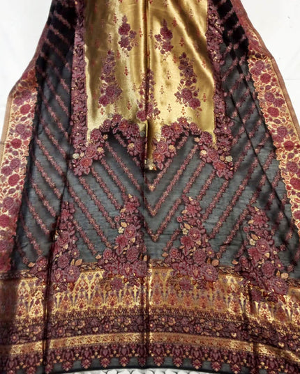 Fancy Pure Indian Moon Light Kani Silk Shawl (Ready To Wear)