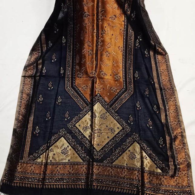 Premium Pure Indian Moon Light Kani Silk Shawl (Ready To Wear)