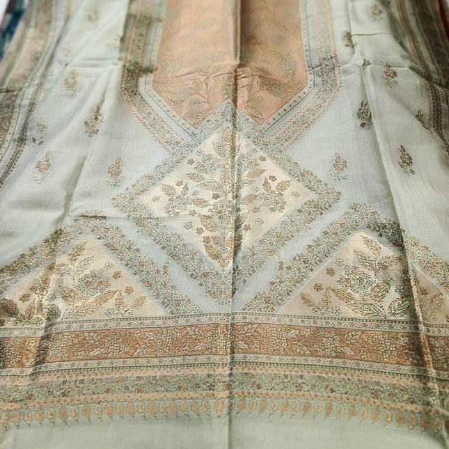 Pure Indian Moon Light Kani Silk Shawl (Ready To Wear)