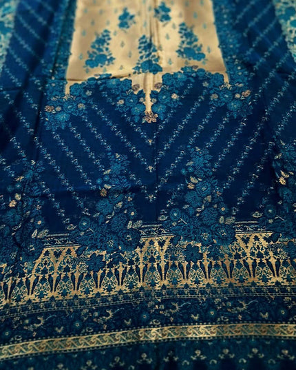 Pure Indian Moon Light Kani Silk Shawl (Ready To Wear)