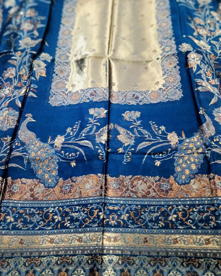 Premium Pure Indian Moon Light Kani Silk Shawl (Ready To Wear)