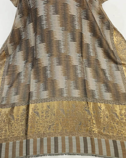Fancy Pashmina Ikkat Shawl with Kani Zari Border Work