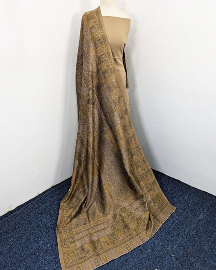 Fancy Pure Indian Kani Silk with Zari Work Shawl (Ready To Wear)