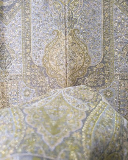 Fancy Pure Indian Kani Silk with Zari Work Shawl (Ready To Wear)