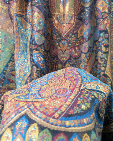 Premium Pure Indian Kani Silk with Zari Work Shawl