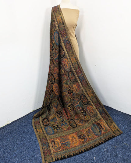 Exquisite Pure Indian Kani Silk with Zari Work Shawl (Ready To Wear)