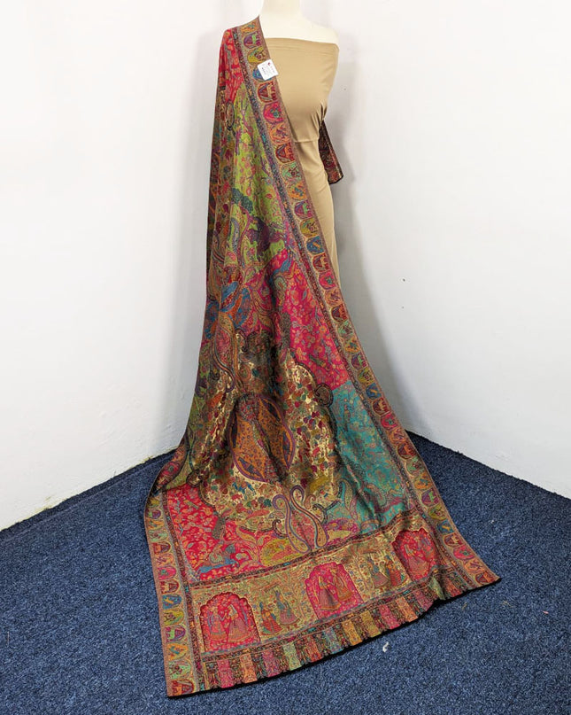 Luxury Pure Indian Kani Silk with Zari Work Shawl