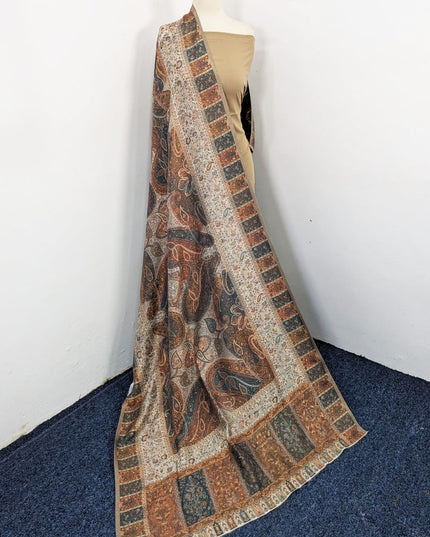 Pure Indian Kani Silk with Zari Work Shawl (Ready To Wear)
