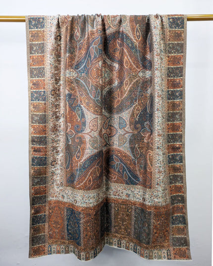 Pure Indian Kani Silk with Zari Work Shawl (Ready To Wear)