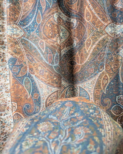 Pure Indian Kani Silk with Zari Work Shawl (Ready To Wear)