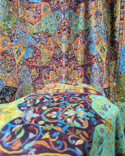 Fancy Pure Indian Kani Silk with Zari Work Shawl