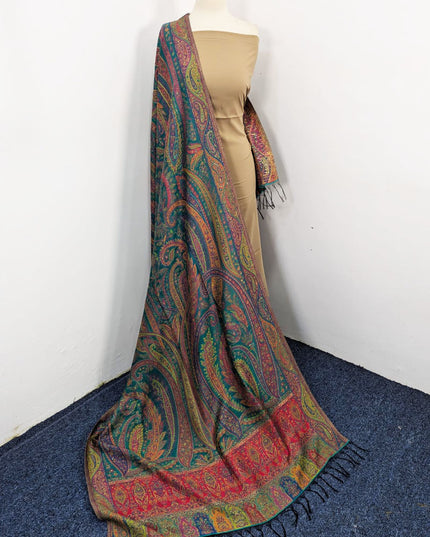 Exquisite Pure Indian Kani Silk with Zari Work Shawl