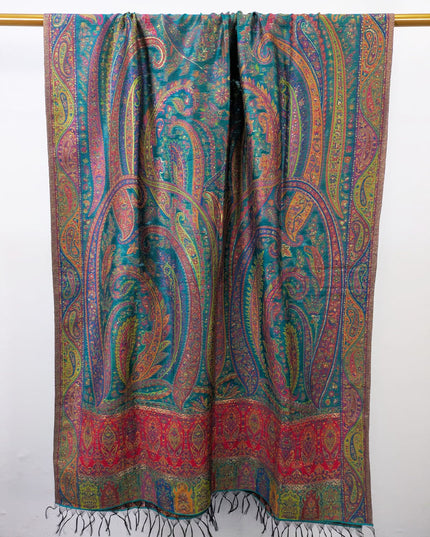 Exquisite Pure Indian Kani Silk with Zari Work Shawl