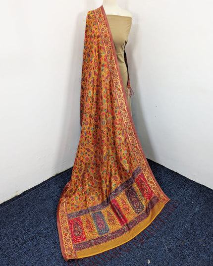 Flowery Motive Kani Silk - Shawl (Ready To Wear)