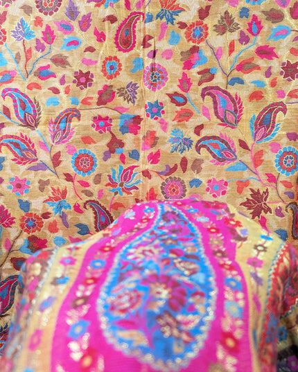 Flowery Motive Kani Silk - Shawl (Ready To Wear)