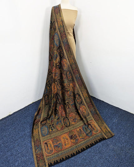 Fancy Pure Indian Kani Silk with Zari Work Shawl (Ready To Wear)