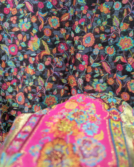 Exquisite Pure Indian Kani Silk with Zari Work Shawl (Ready To Wear)