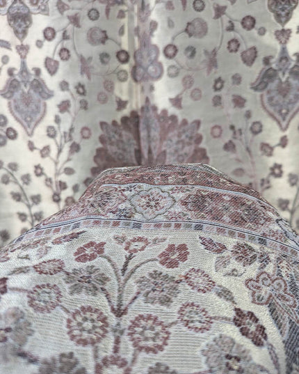 Luxury Pure Indian Moonlight Kani Silk Shawl (Ready To Wear)