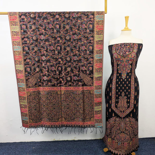 Pure Indian Kani Silk with Zari Work 3PC Unstitched