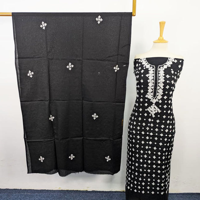 Handmade Sindhi Tanka + Mirror Work Lawn 3Pc Unstitched