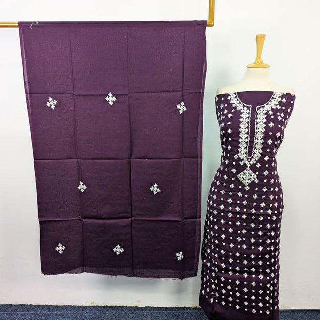 Handmade Sindhi Tanka + Mirror Work Lawn 3Pc Unstitched