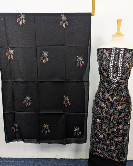 Fancy Lawn with Multicolor Kacha Tanka + Mirror Work 3Pc Unstitched