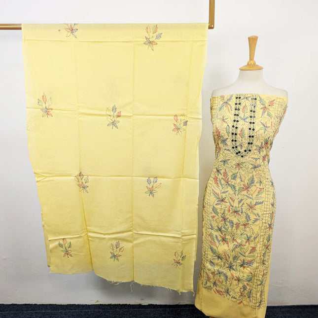 Fancy Lawn with Multicolor Kacha Tanka + Mirror Work 3Pc Unstitched