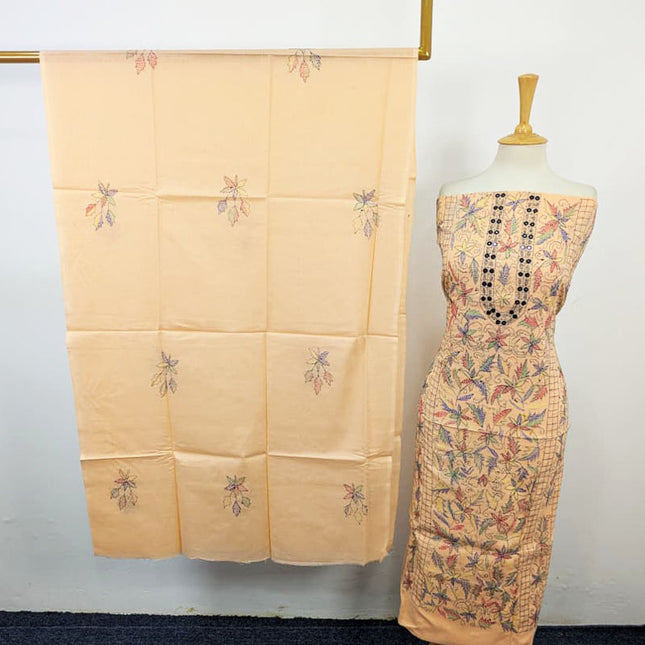 Fancy Lawn with Multicolor Kacha Tanka + Mirror Work 3Pc Unstitched