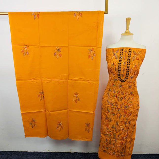 Fancy Lawn with Multicolor Kacha Tanka + Mirror Work 3Pc Unstitched