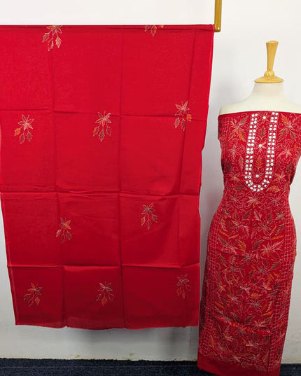 Fancy Lawn with Multicolor Kacha Tanka + Mirror Work 3Pc Unstitched