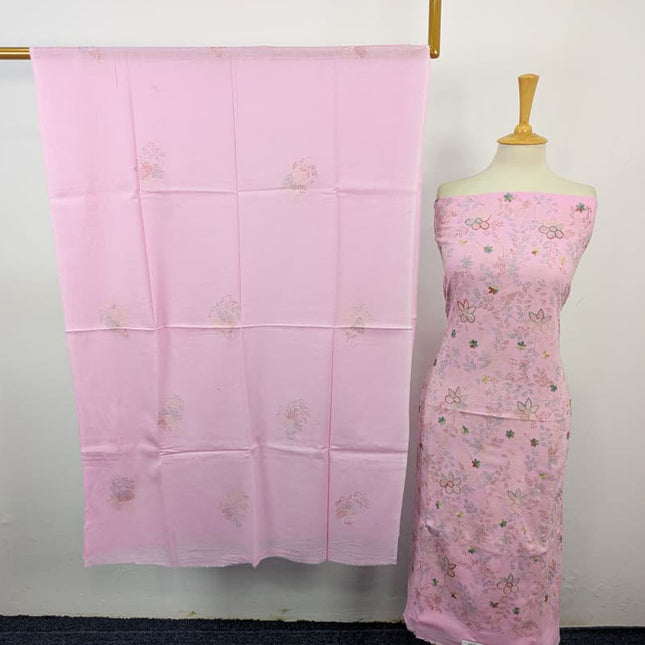 Handmade Kacha Tanka Work Lawn Shirt Dupatta 3Pc Unstitched