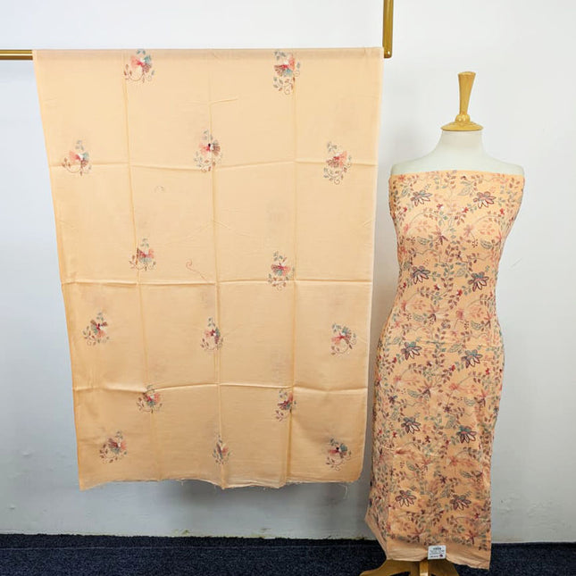 Handmade Kacha Tanka Work Lawn Shirt Dupatta 3Pc Unstitched