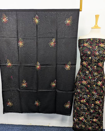 Handmade Kacha Tanka Work Lawn Shirt Dupatta 3Pc Unstitched