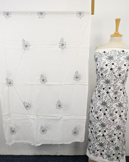 Handmade Kacha Tanka Work Lawn Shirt Dupatta 3Pc Unstitched