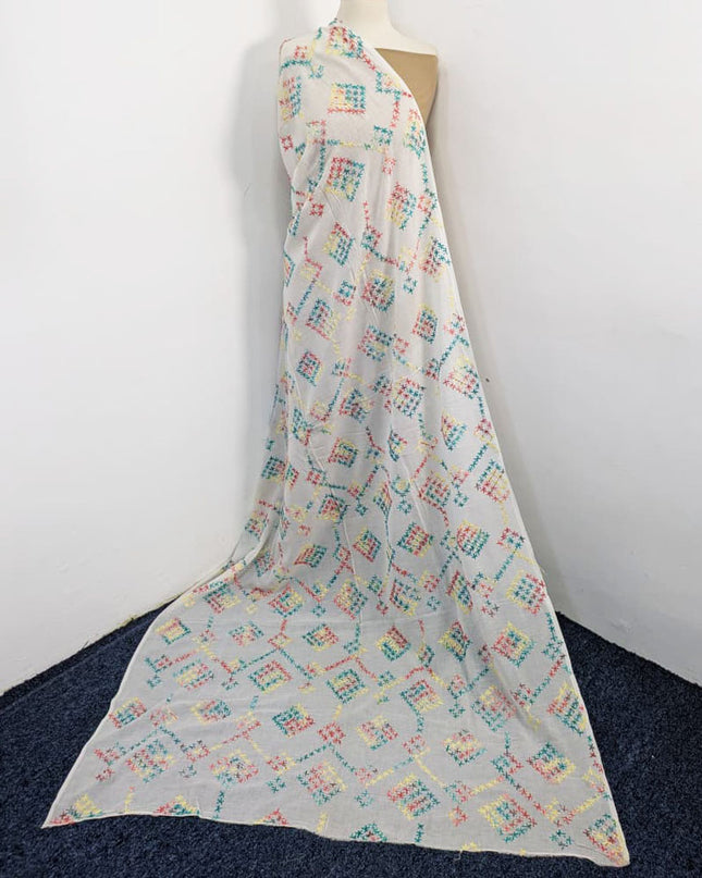 Lawn with Handmade Multicolor Pakka Tanka Work Dupatta