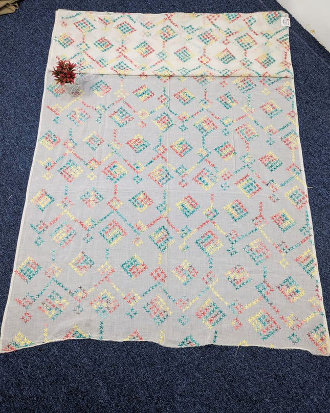 Lawn with Handmade Multicolor Pakka Tanka Work Dupatta