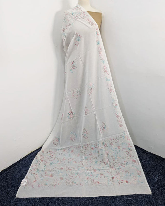 Handmade Multicolor Kacha Tanka Work Lawn Dupatta