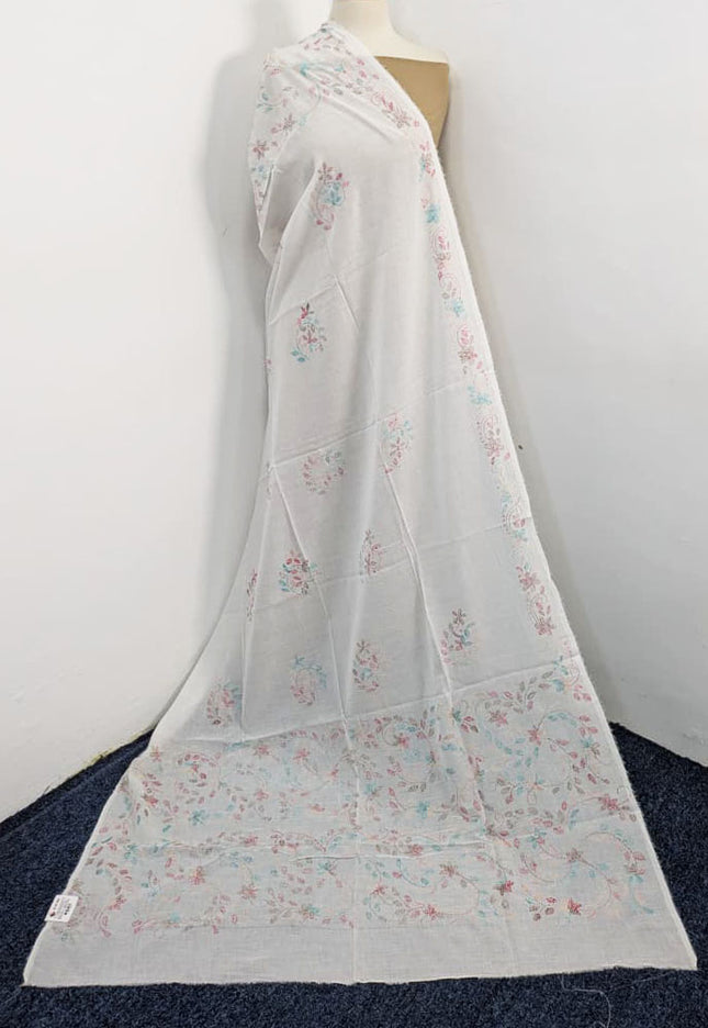 Handmade Multicolor Kacha Tanka Work Lawn Dupatta