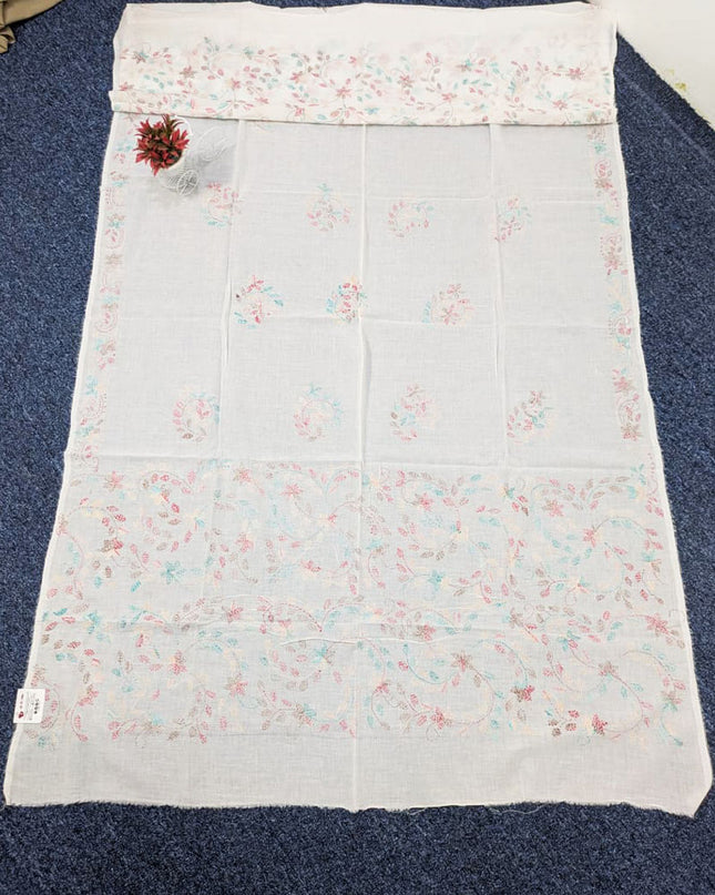 Handmade Multicolor Kacha Tanka Work Lawn Dupatta