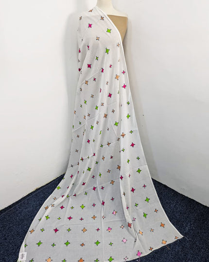 Handmade Multicolor Balochi Tanka Work Lawn Dupatta