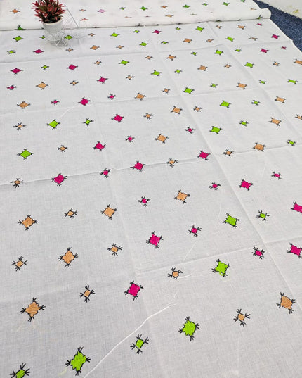 Handmade Multicolor Balochi Tanka Work Lawn Dupatta