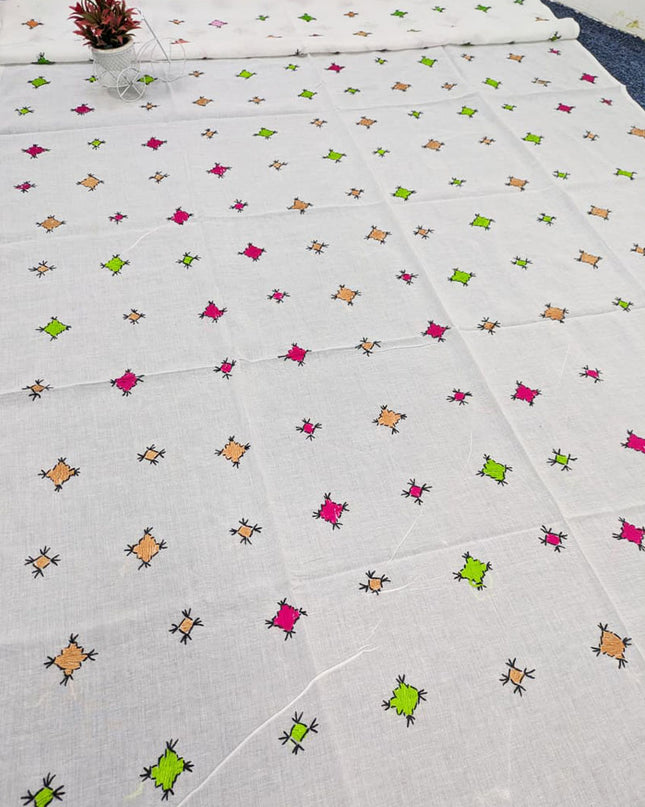 Handmade Multicolor Balochi Tanka Work Lawn Dupatta