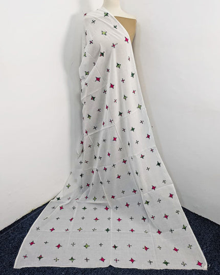 Handmade Multicolor Balochi Tanka Work Lawn Dupatta
