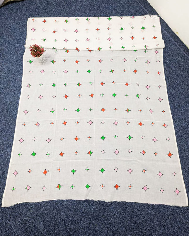 Handmade Multicolor Balochi Tanka Work Lawn Dupatta